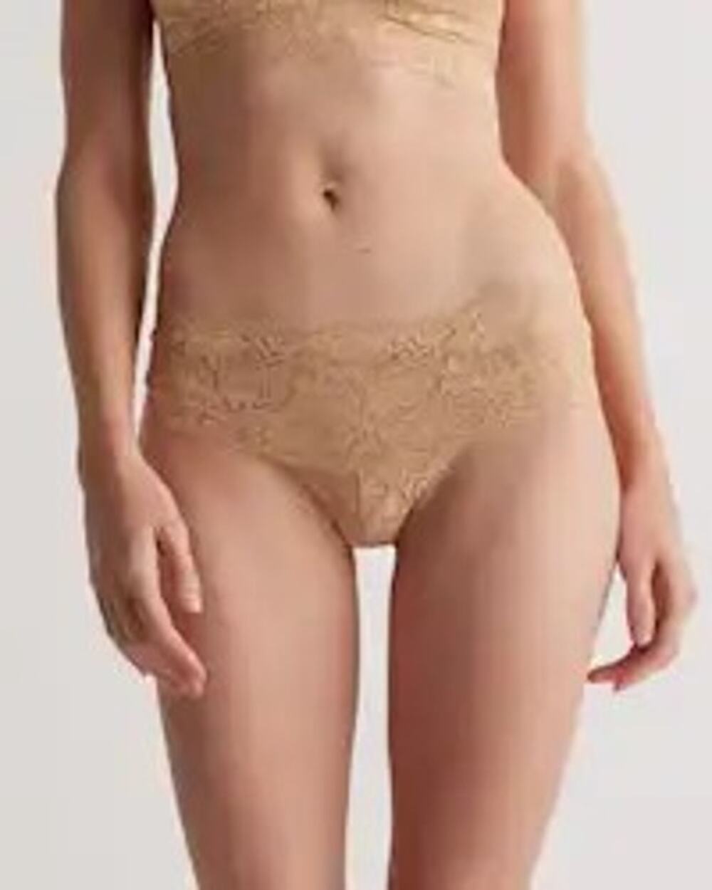 Quince Women's Stretch Lace Thong Panties 6-pk Black/Clay NEW ~ Size XS